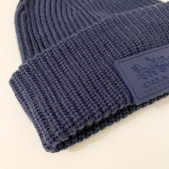 Coach Patch Beanie Hat Blue - Picture 5 of 14